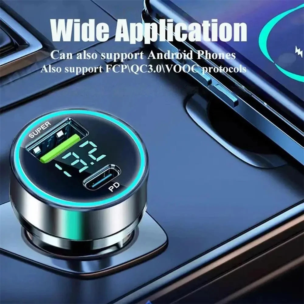 D3-PD 120W USB+Type-C Fast Car Charger Power Adapter for Cell Phone, Tablet, Camera - 5