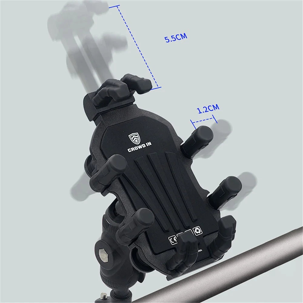 WUPP CS-1990A1 Motorcycle Handlebar Phone Mount Clamp Aluminum Alloy Anti-Shake Bike Phone Holder - 4