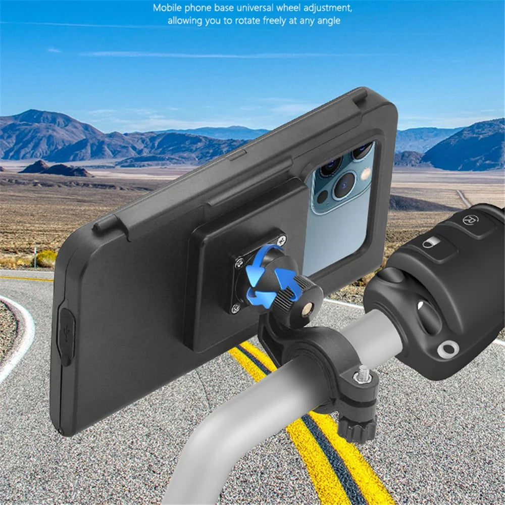 WUPP CS-1937B1 Motorbike Handlebar Phone Holder Sensitive Touch IP67 Waterproof Phone Case - 3