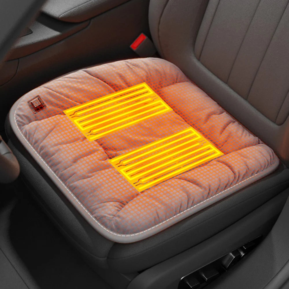 ANJUNY 4 Levels Heating Car Seat Cushion Cover USB Charging Winter Seat Heater Warmer - 2