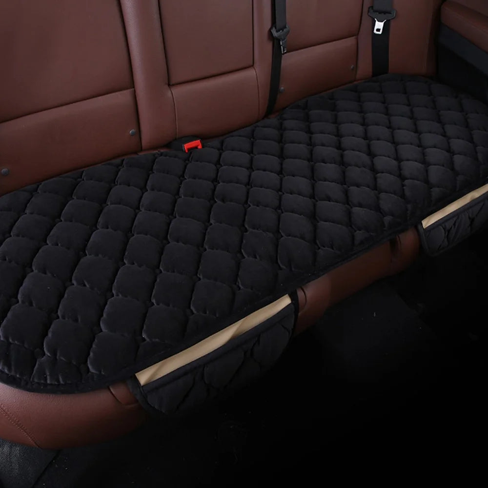xdg-02 3Pcs / Set Car Front Rear Seat Mat Warm Anti-slip Vehicle Seat Cushions - Black - 3