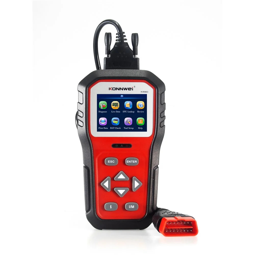 KONNWEI KW860 OBDII Scanner Code Reader Engine Fault Reader Erase/Reset Fault Codes Diagnostic Scanner - 1
