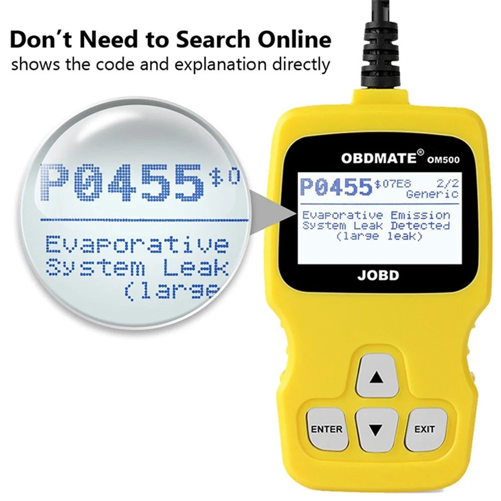 OBDMATE OM500 OBDII / EOBD / JOBD Code Reader Car Fault Diagnosis Tester - 2