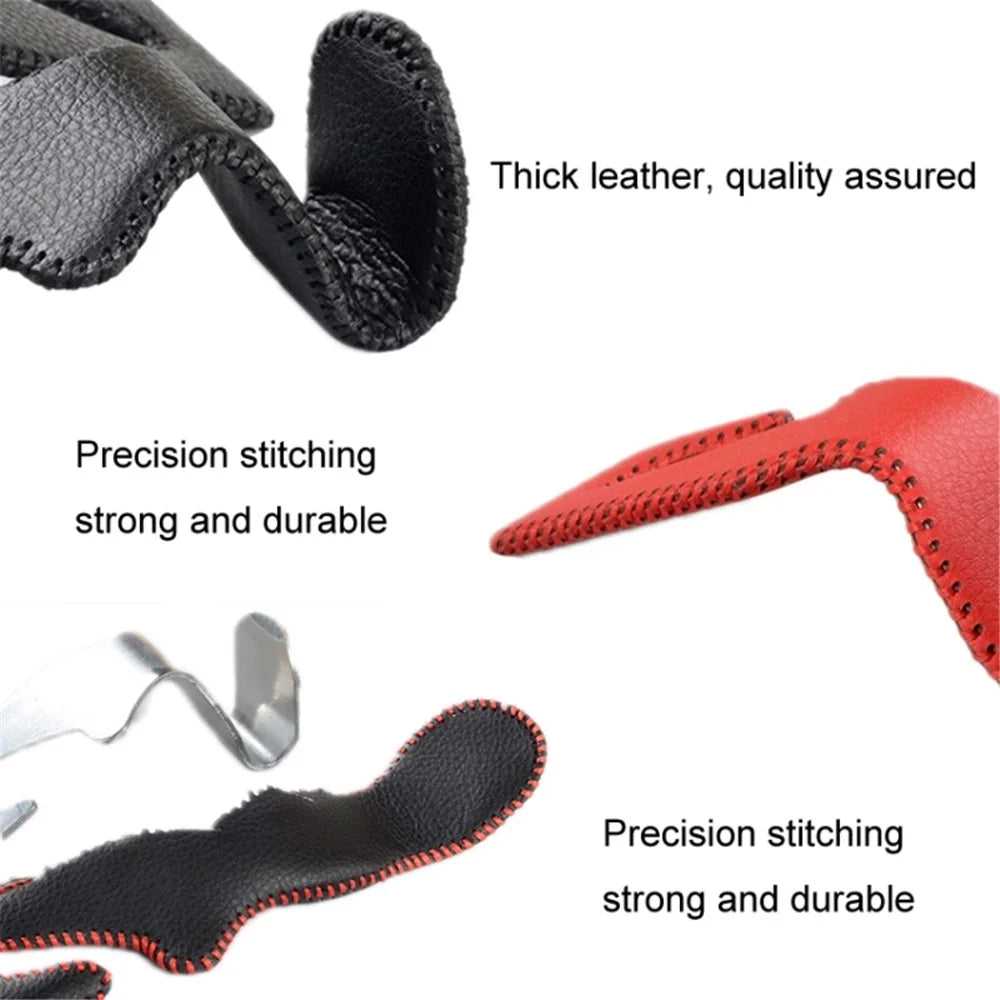 Car Seat Back Bag Hanging Hook Stainless Steel + Leather Car Seat Headrest Mount Hook - Black - 2