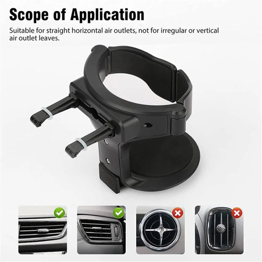 Car Air Vent Mount Water Cup Holder ABS Vehicle Air Outlet Cup Bottle Ashtray Bracket - 4