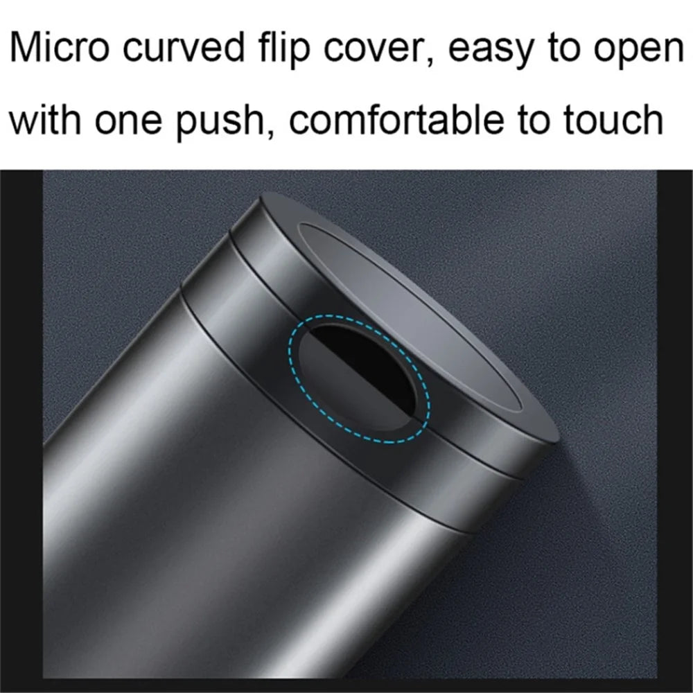 Aluminum Alloy Car Ashtray with LED Light Flame Retardant Good Sealing Ash Storage Holder - Silver - 6