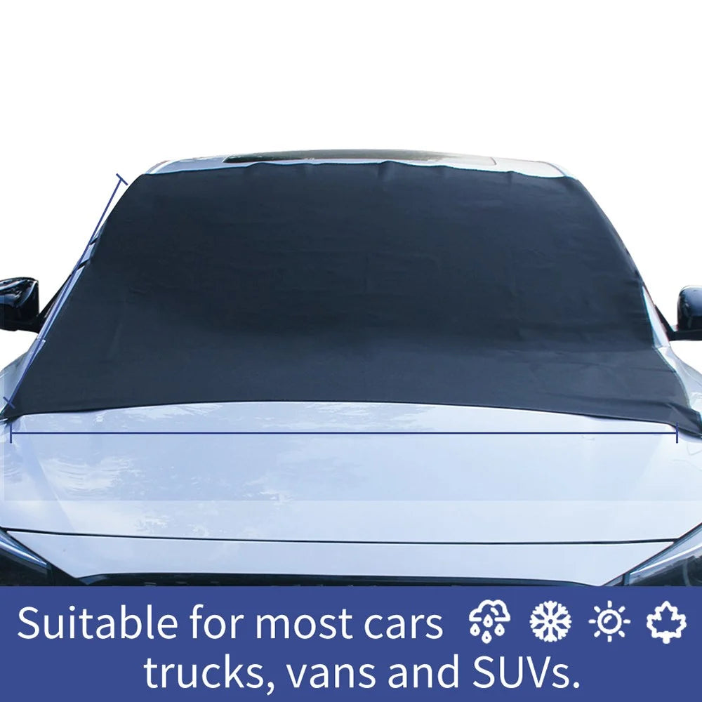 190x107cm 600D Oxford Cloth Thicken Car Front Windshield Waterproof Cover Windscreen Ice Snow Cover - 3