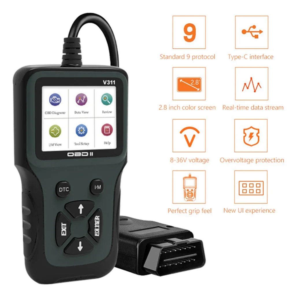 V311 OBD2 Engine Scanner Vehicle Code Reader Auto Diagnostic Analyzer Check Engine Light for Car - 2