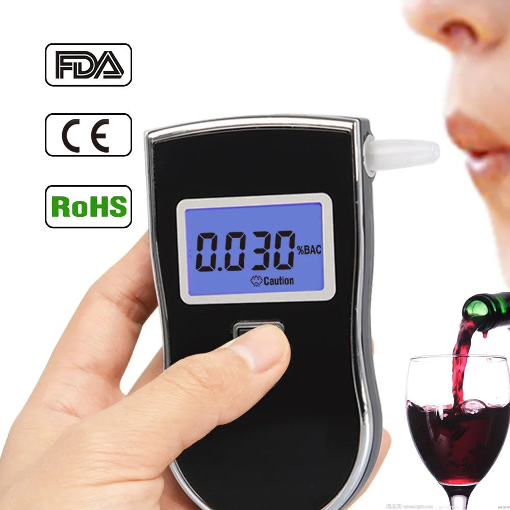AT-818 Professional-Grade Mini Breathalyzer Portable Breath Alcohol Tester with Digital LCD Screen - 3