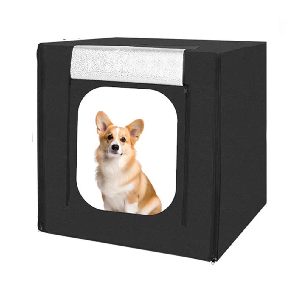 60cm Photo Studio Light Box Kit with Photography Tent LED Light and Background Board - EU Plug - 1