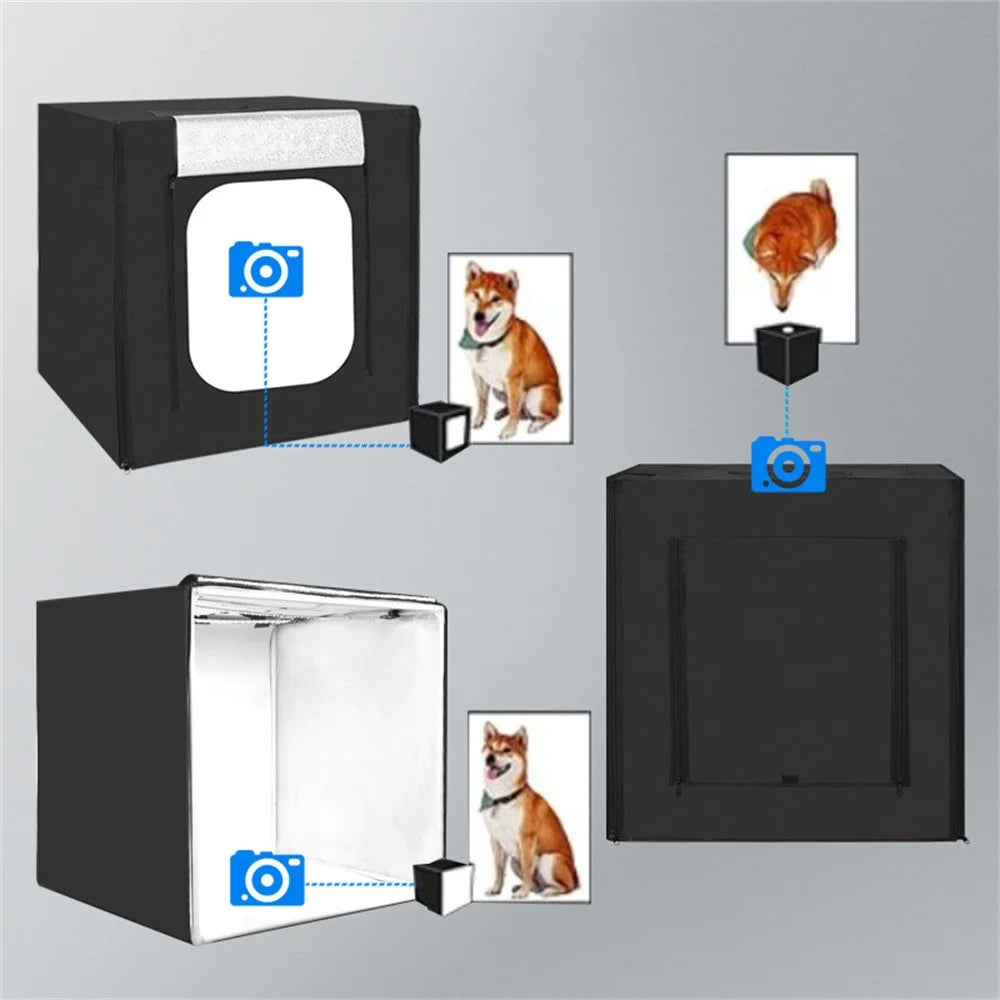 100cm Photo Studio Light Box Kit Photography Shooting Tent with LED Lights Backgrounds - US Plug - 3