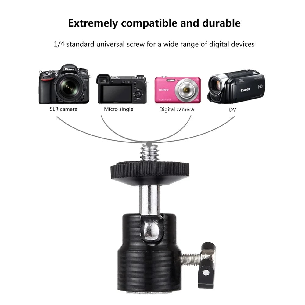 PULUZ PU412 1/4 inch Screw Metal Tripod Ball Head Adapter with Lock - 7