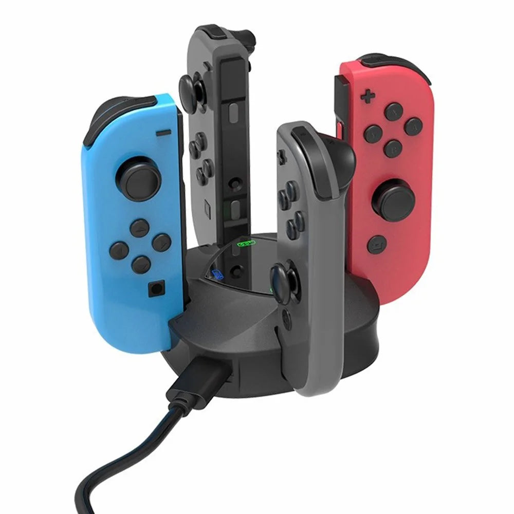 TOPWOLF HS-SW139 For Nintendo Switch / Switch OLED Joy-Con Controllers 4-in-1 Charging Dock Station - 1