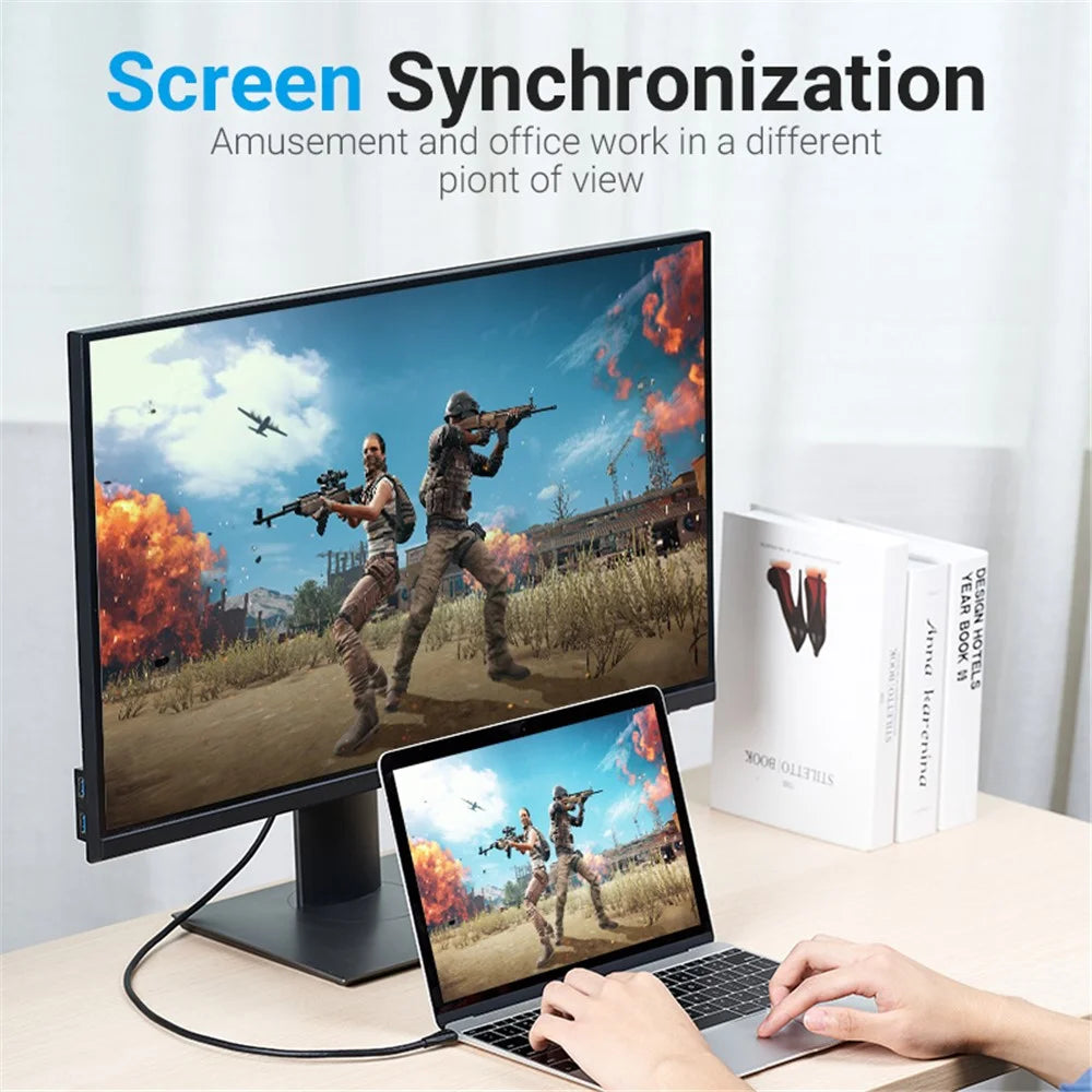 VENTION CGYBG CGY Series 1.5m Type-C to DP Cable 8K USB-C to DisplayPort Adapter Screen Synchronization for Laptop PC - 4