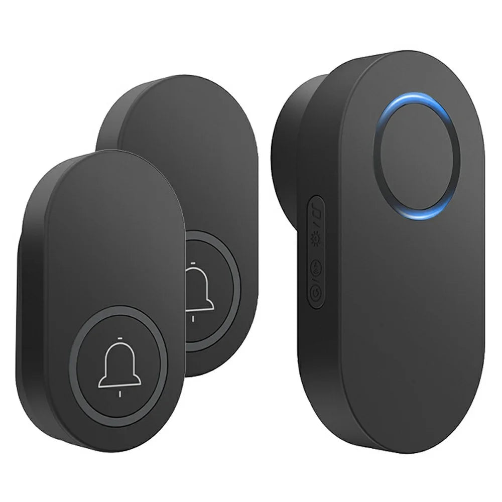ML008-B-21UK 60 Melodies Wireless Self-Powered Doorbell Ring UK Plug / Black, 2 Transmitter + 1 Receiver - 1