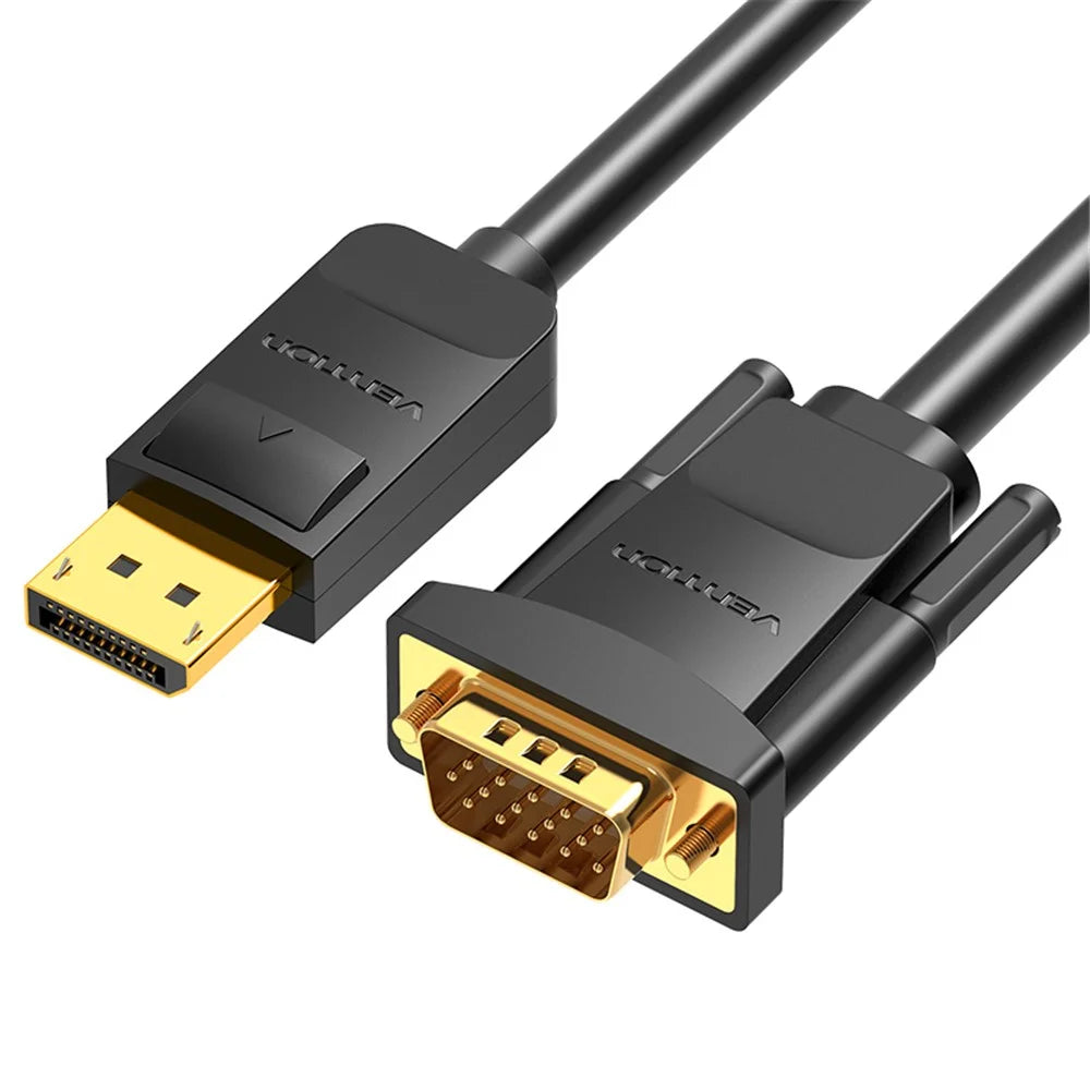 VENTION HBLBG 1.5m DP to VGA Conversion Cable 1080P 60Hz HD Video Cord - Black - 1