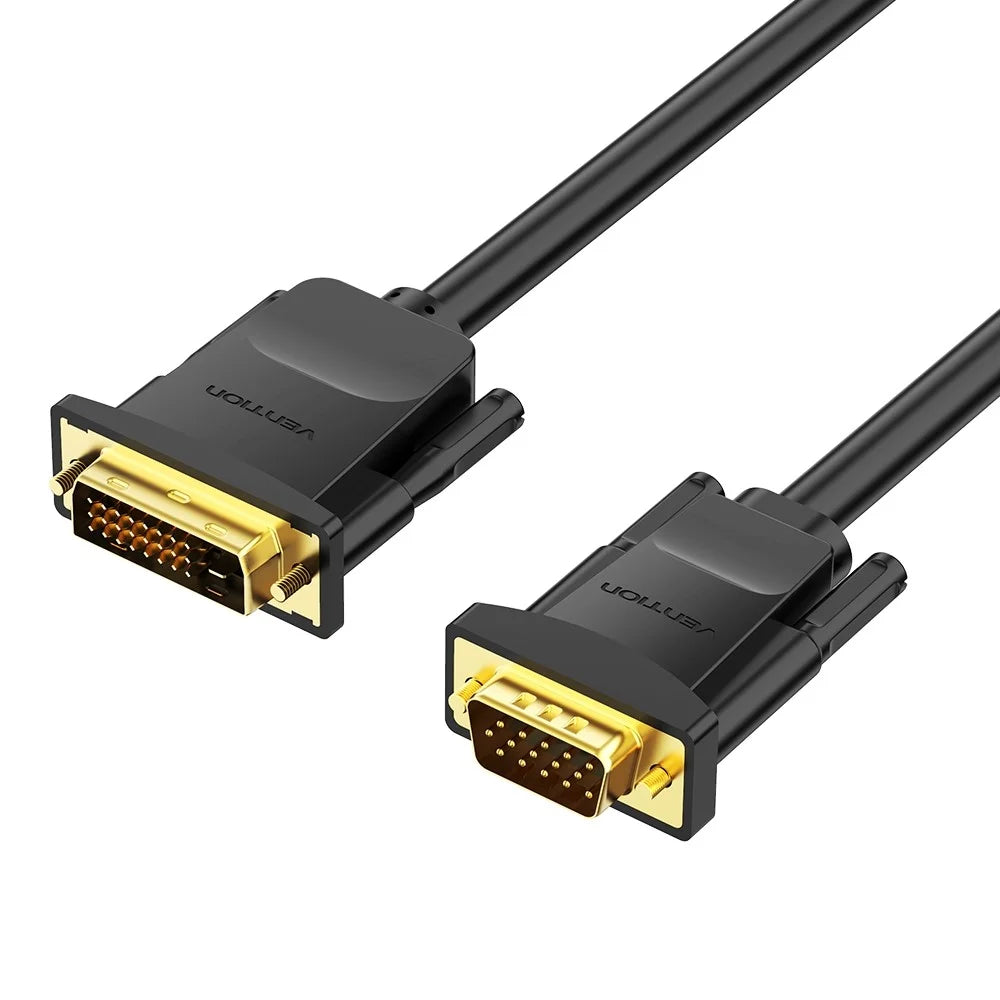 VENTION EABBG 1.5m 24+1 DVI to VGA Wire 1080P 60Hz Male to Male Gold Plated Adapter Cable - 1