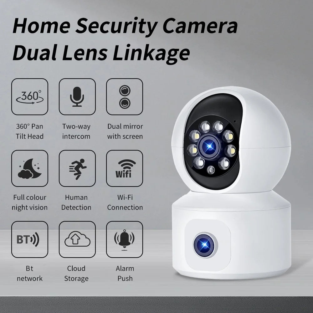 K22 Dual Lens 1080P HD Human Detection Camera Two Way Audio Home Security Night Vision WiFi Webcam - 4