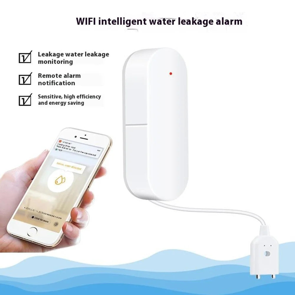 SQ400A WiFi Smart Water Leak Detector Wall Mounted Flood Sensor Overflow Alarm Real Time Monitor - 6