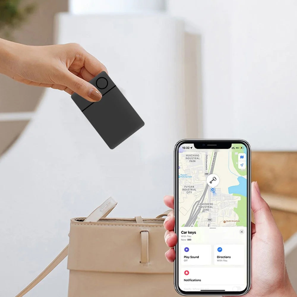 iCard 01 Card Shaped Tracker Ultra Thin Anti Lost Key, Wallet Finder for iOS - Black - 2