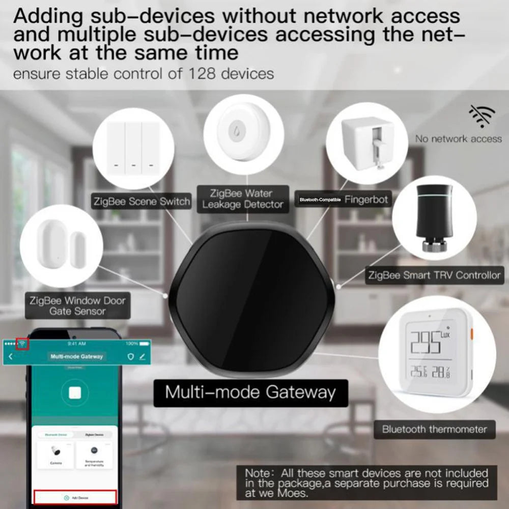 GW008 Tuya Zigbee Bluetooth-Compatible Multi-Mode Gateway Universal Infrared Remote Control WiFi Smart Home Hub - 4