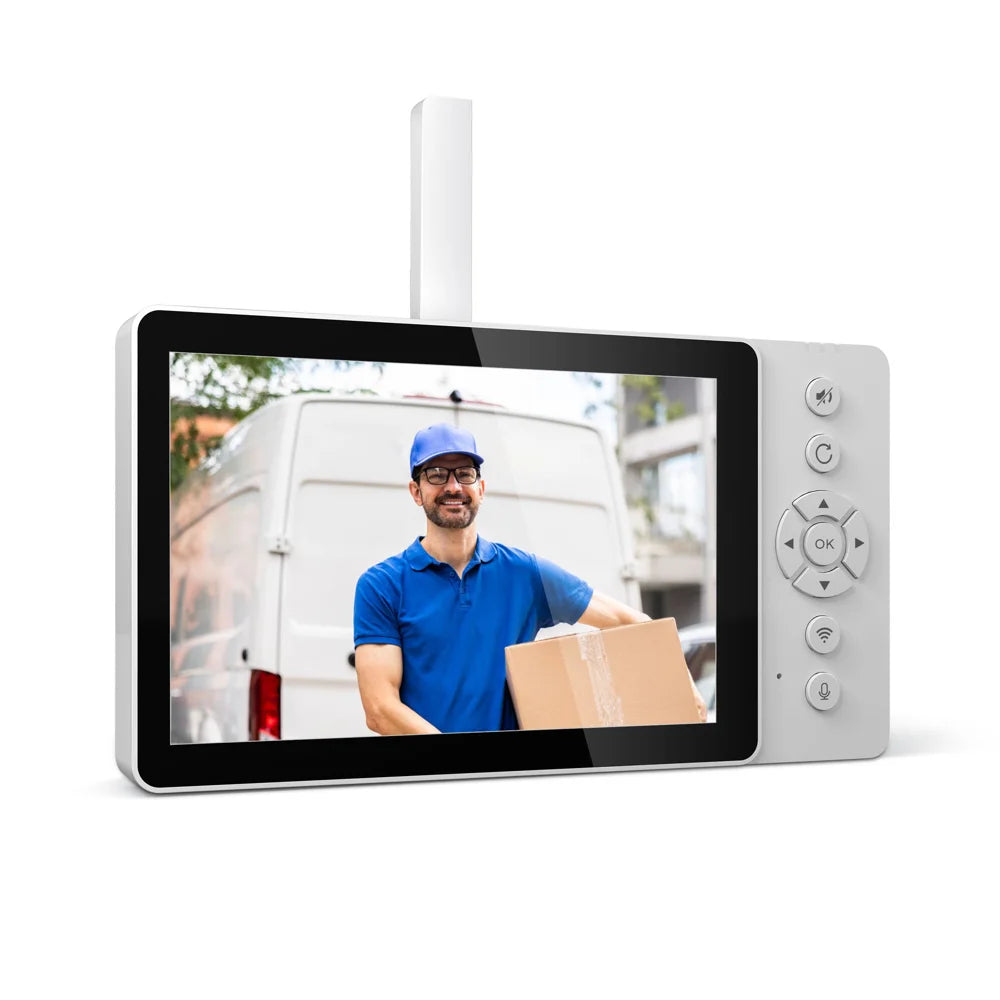 SRIHOME DH051_002_005 Smart Wireless Video Doorbell Camera Set 4MP HD Intercom 5 Inch Screen Solar Powered Two-Way Audio - 2