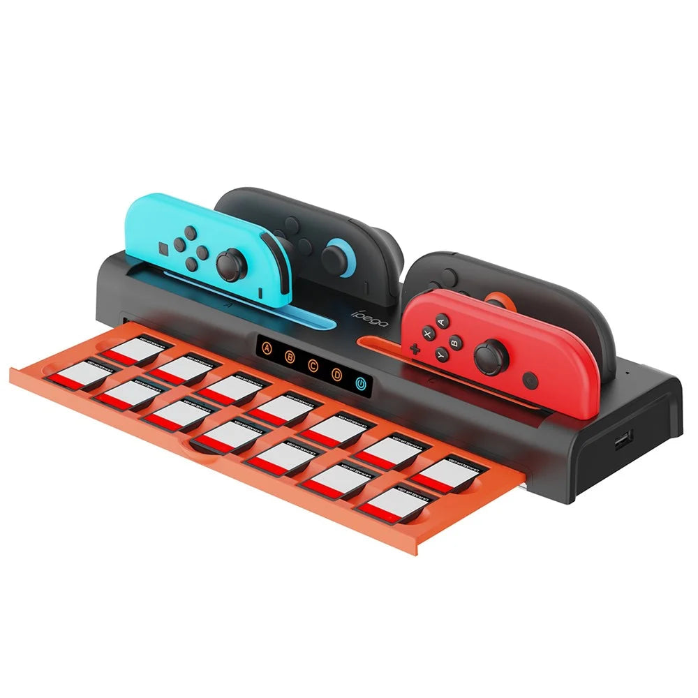 IPEGA PG-SW2252 For Nintendo Switch 1 / 2 Joy-Con Charging Dock Multi-Function Charging Stand with Game Card Storage - 1