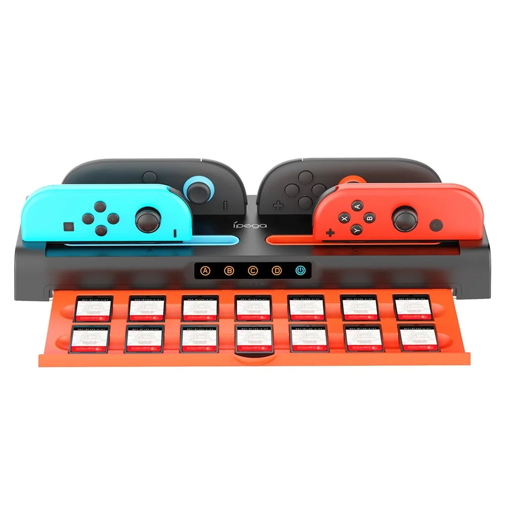 IPEGA PG-SW2252 For Nintendo Switch 1 / 2 Joy-Con Charging Dock Multi-Function Charging Stand with Game Card Storage - 3