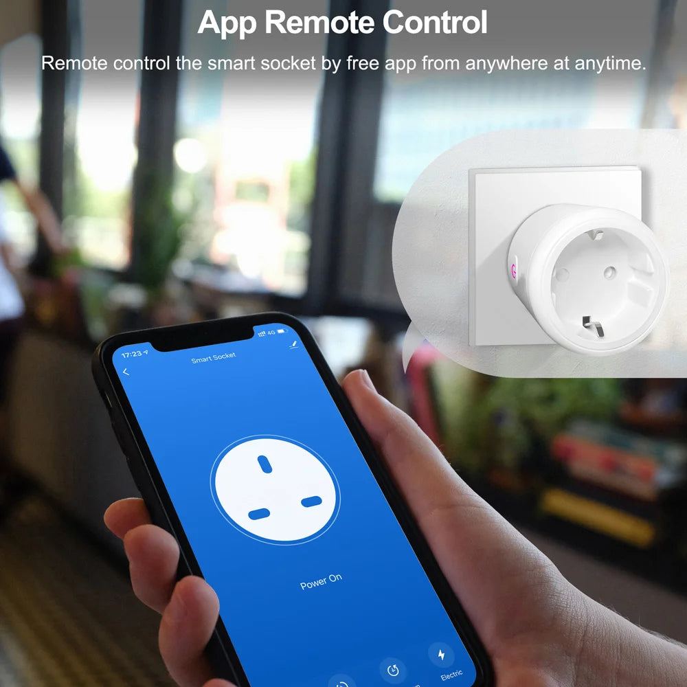 KT-PM09 APP/Voice Control Smart WiFi Plug 20A 4200W Wireless Home Outlet Socket with Power Monitor Function - 4
