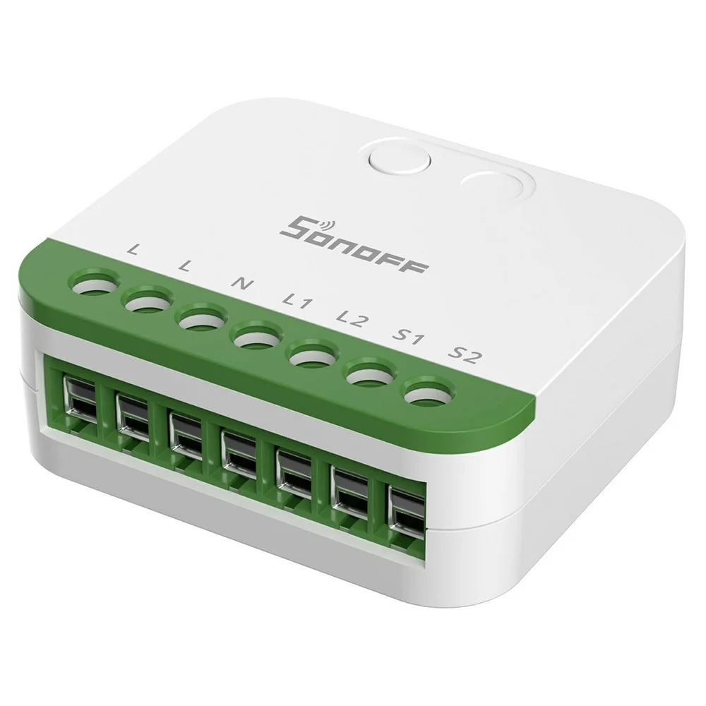 SONOFF MINI-2GS 2-Gang Smart Switch WiFi Matter-Compatible with Dual Load Control / Voice Assistant for Home Automation - White - 2