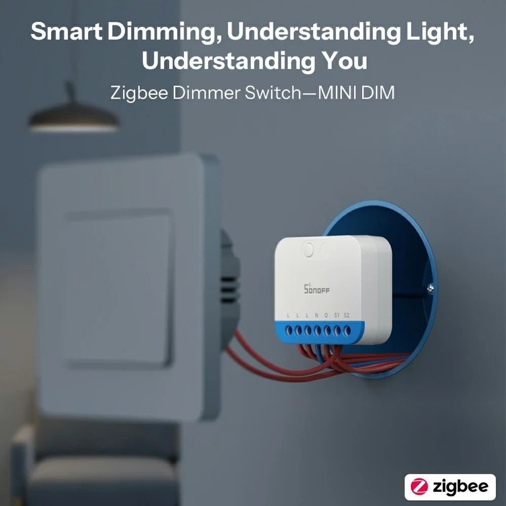 SONOFF MINI-ZBDIM Zigbee Smart Dimmer Switch Module Wireless Lighting Control for LED / Incandescent / Halogen Light - White - 5