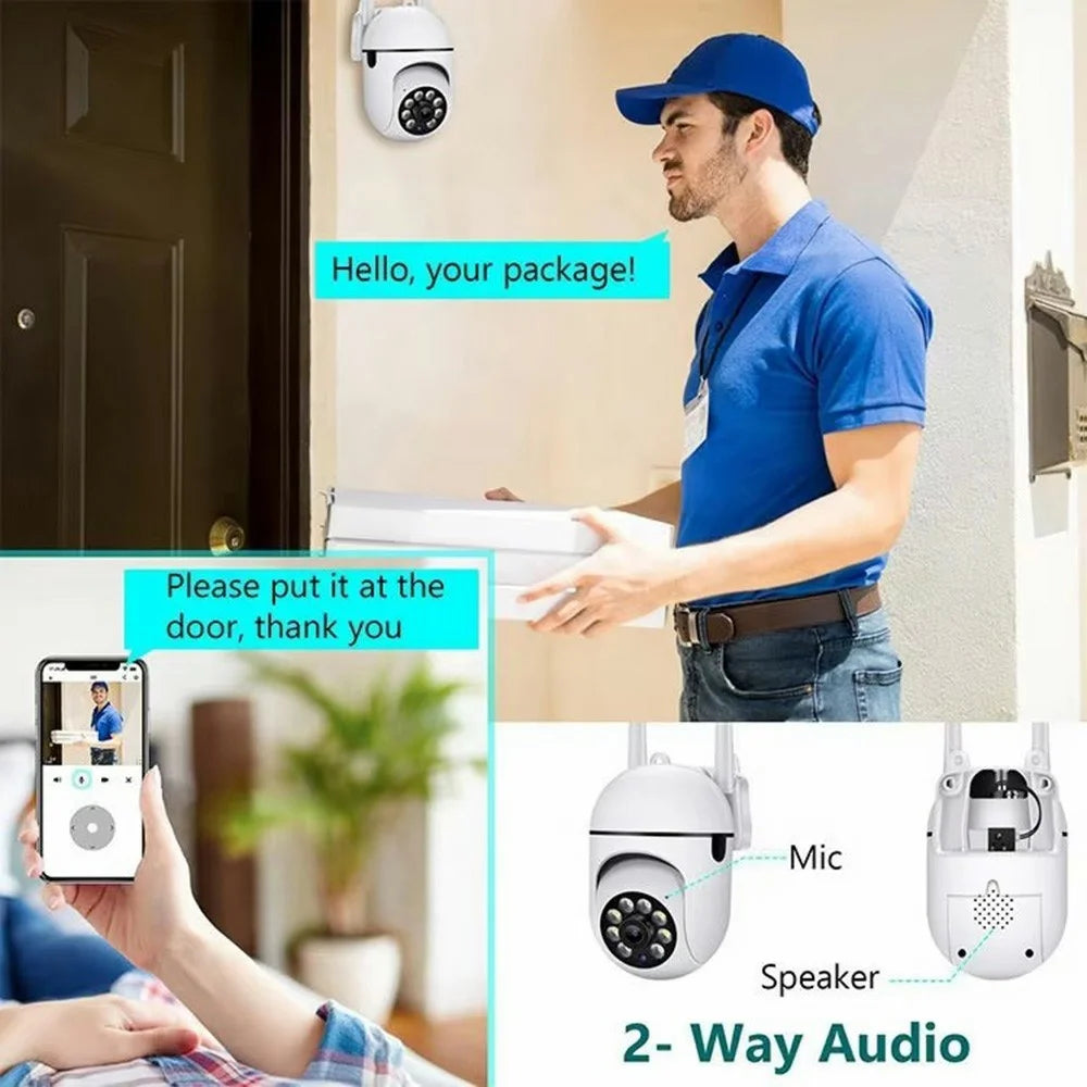 V380 WiFi PTZ Security Camera Night Vision Two Way Audio CMOS Sensor Monitor Camera - EU Plug / White - 7