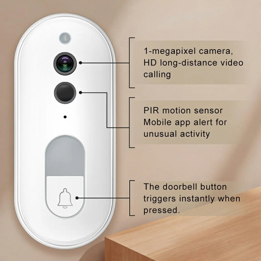 DB400A01 Smart Video Doorbell 720P 160 Degree Wide Angle PIR Motion Detection Night Vision 2-Way Audio Tuya WiFi Door Bell - 2