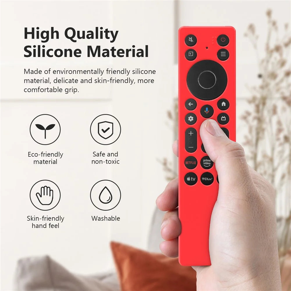 Silicone Case for TCL RC923A / RC813A Remote Control Shockproof Anti-slip Diamond Texture Protective Cover - Red - 2