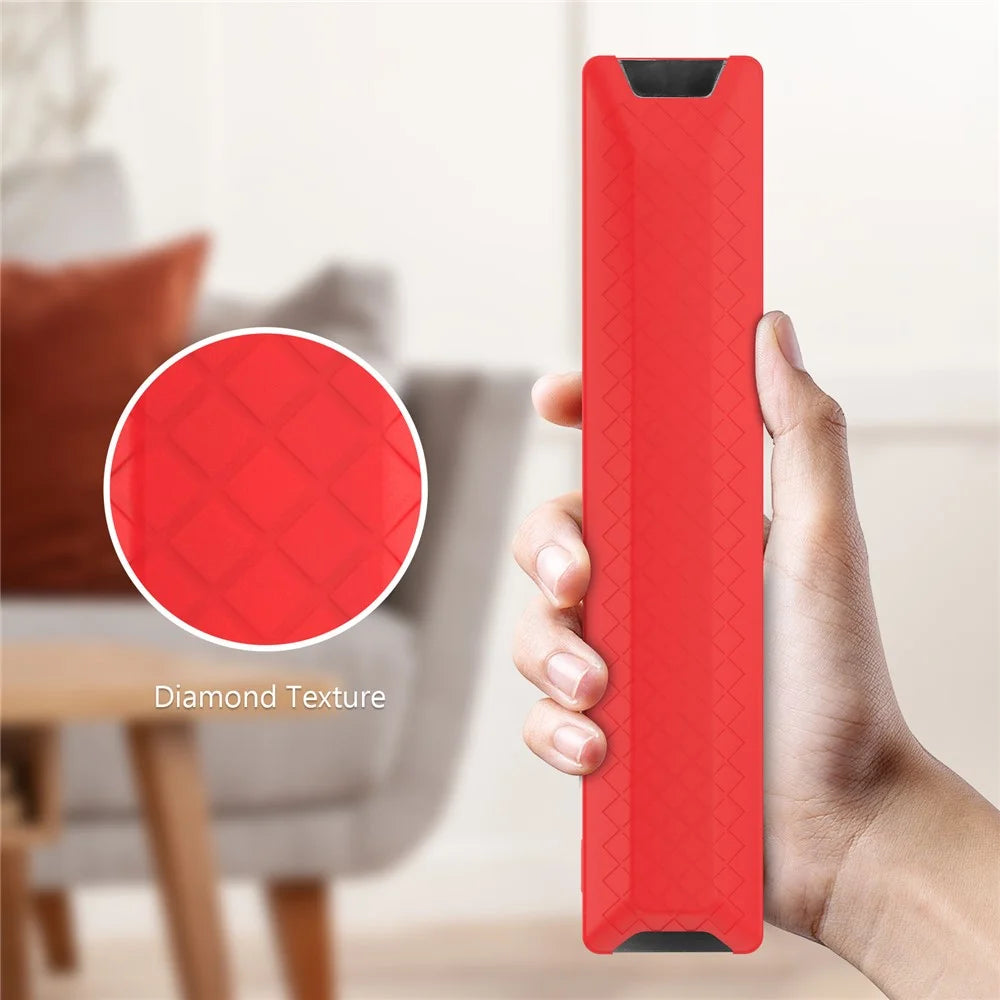 Silicone Case for TCL RC833A Remote Control Diamond Texture Shockproof Anti-Slip Protective Cover with Lanyard - White - 5