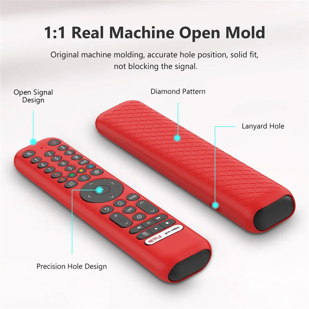 Silicone Case for TCL RC716 / RC833 GUB1 Remote Control Shockproof Anti-Slip Diamond Texture Protective Cover with Lanyard - Black - 3