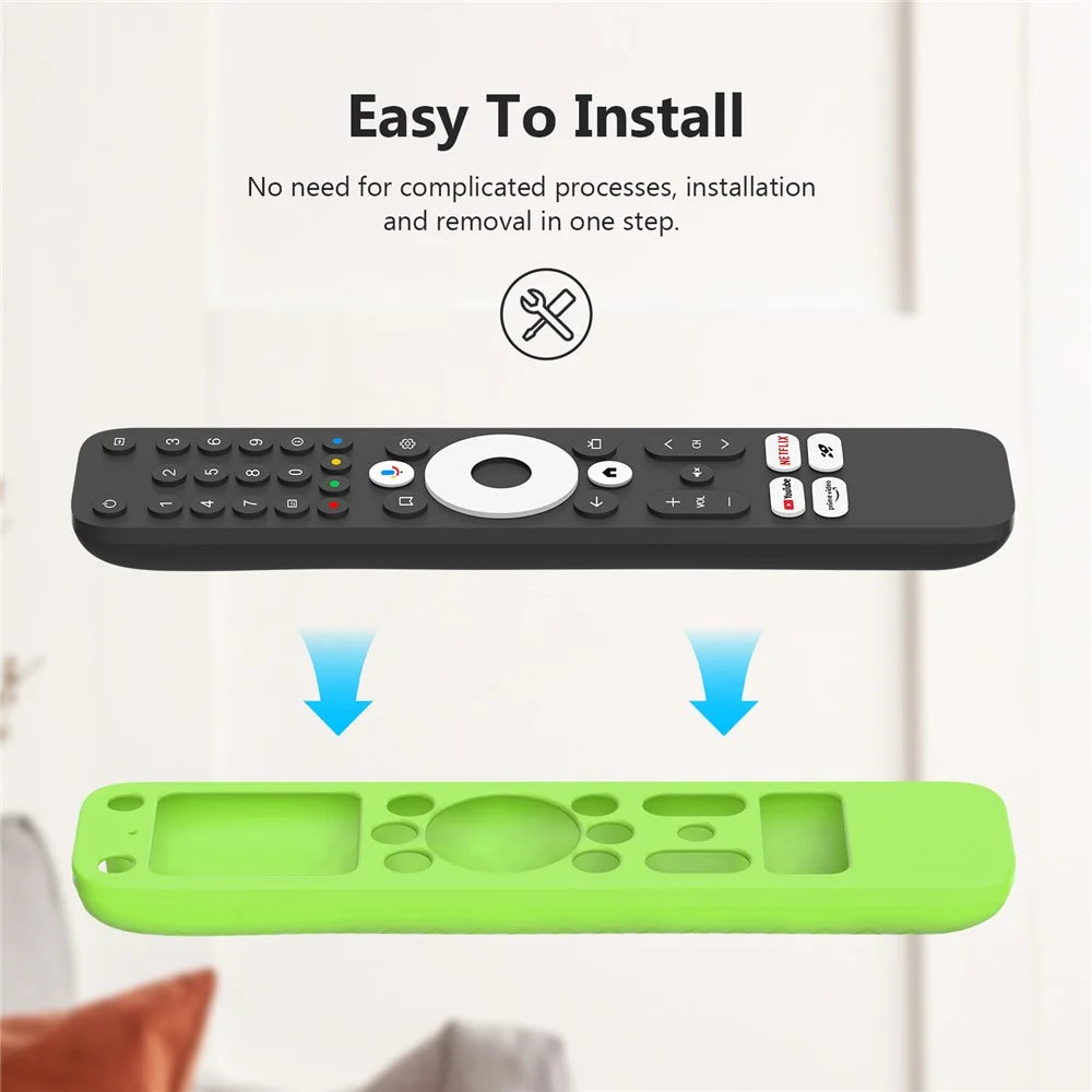 For Homatics Box R 4K Remote Control Silicone Case Diamond Texture Anti-Slip Shockproof Protective Cover with Lanyard - White - 4