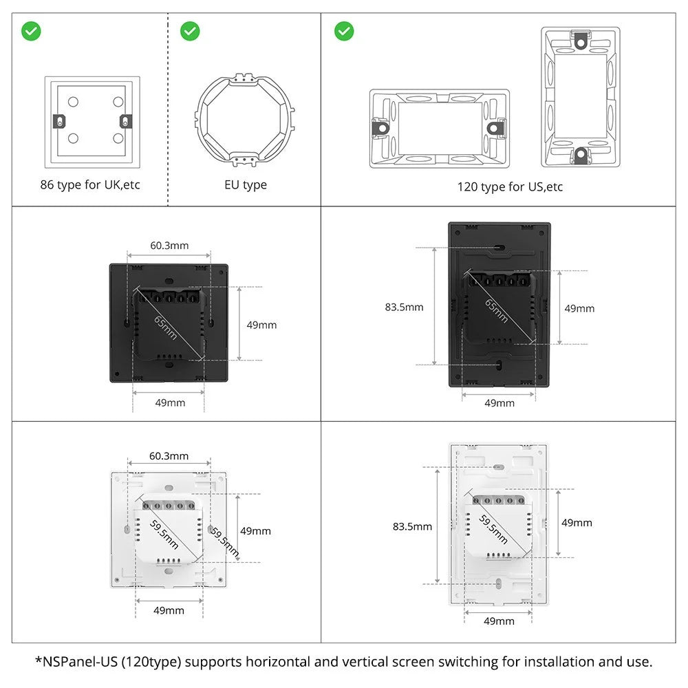 SONOFF NSPanel-USW Smart Scene Wall Switch Panel Smart Home Control Touchscreen Control - US Plug - 7