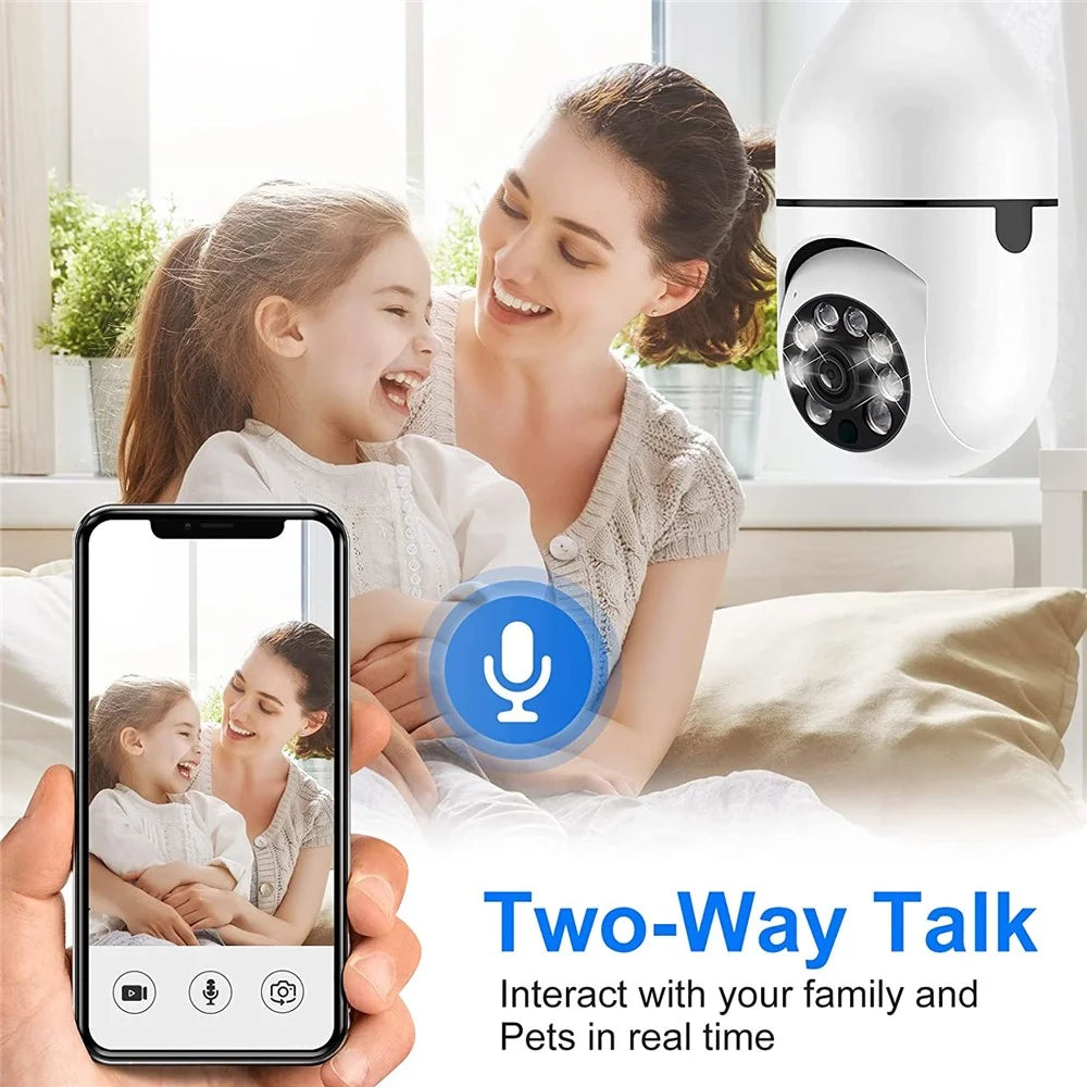 2.4G Smart WiFi Camera Mini PTZ 1080P HD IP Camera with Bulb E27 Socket, Two-Way Talk Home Surveillance - 6