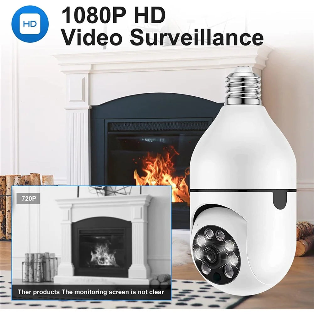 2.4G Smart WiFi Camera Mini PTZ 1080P HD IP Camera with Bulb E27 Socket, Two-Way Talk Home Surveillance - 7