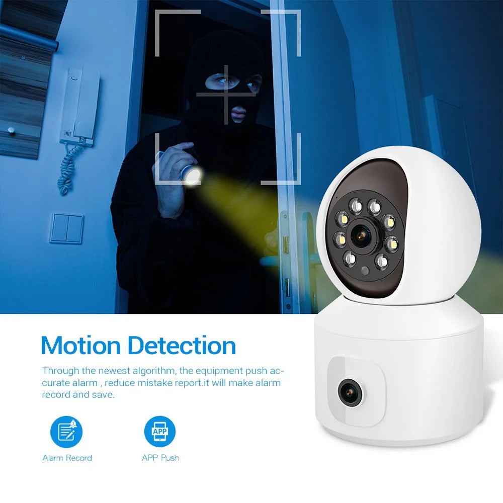 ESCAM QF010 2x2MP Dual Lens Motion Detection WiFi Camera Two-Way Voice Camera Support Cloud Storage - US Plug - 5