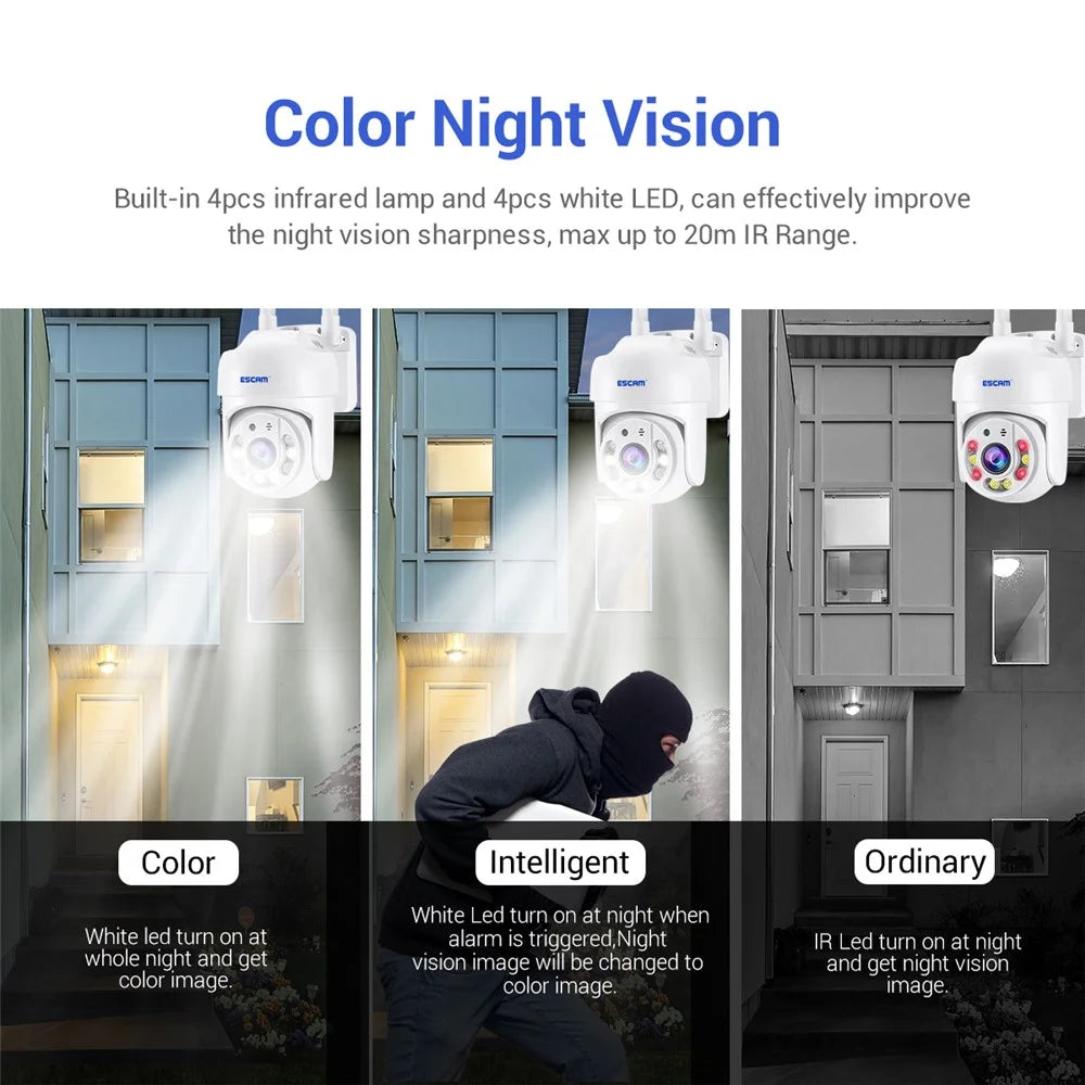 ESCAM TY114 Tuya H.265 Wireless WiFi Camera 4MP Two-Way Voice Night Vision Camera with Motion Detection - US Plug - 5