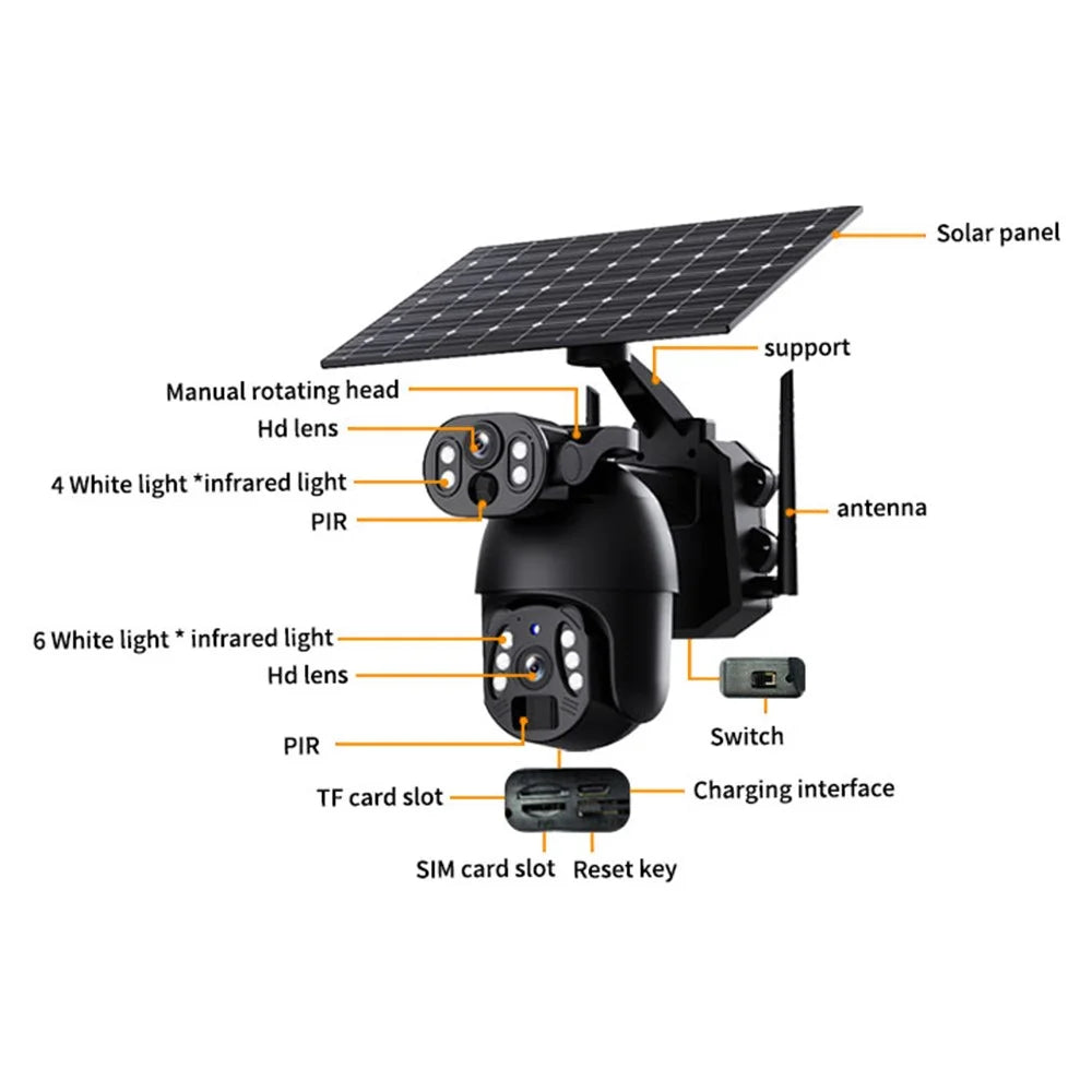 Q6 Pro 6MP Dual Lens HD Full-Color Night Vision Solar-Powered Camera, WiFi Version - 7