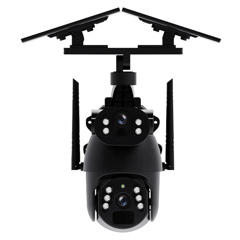 Q6 Max 6MP HD Full-Color Night Vision Camera, 4G EU Version Dual-Lens Solar-Powered Camera - Black - 2