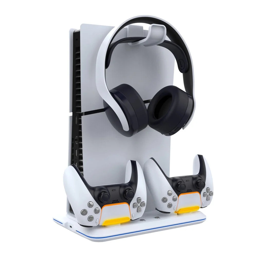 IPEGA PG-P5S020W For Sony PS5 Slim Game Console Cooling Base Dual Controller Charger Headphone Hanger - 2