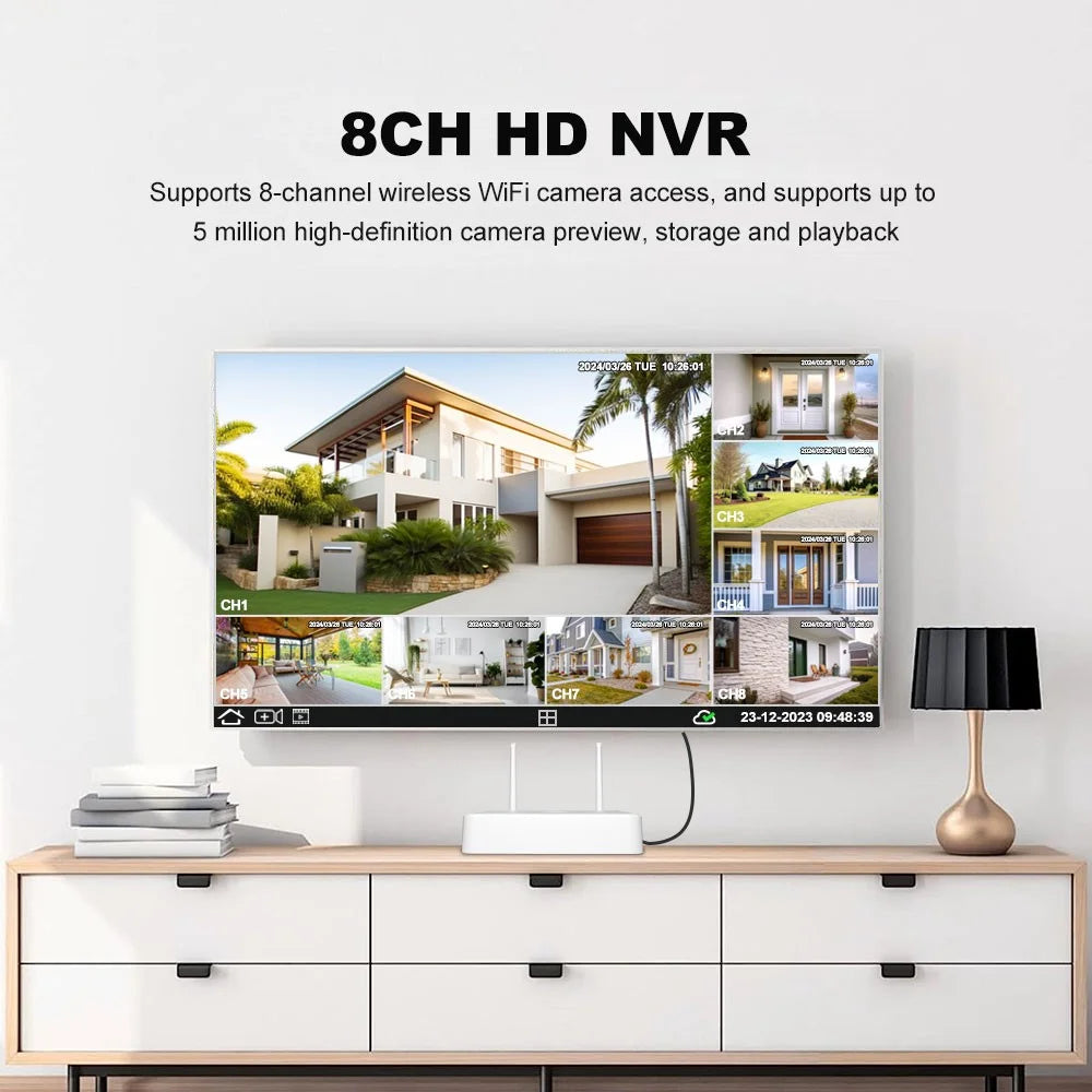 SRIHOME NVS011+IPC059 2MP Two-Way Audio WiFi CCTV Camera 8CH NVR Video Recorder - US Plug - 5