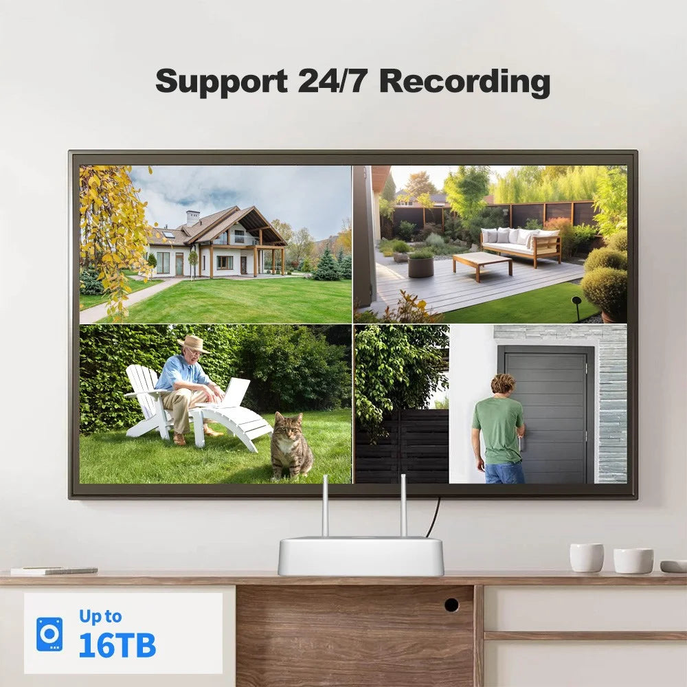 SRIHOME NVS011+IPC059 2MP Two-Way Audio WiFi CCTV Camera 8CH NVR Video Recorder - US Plug - 6