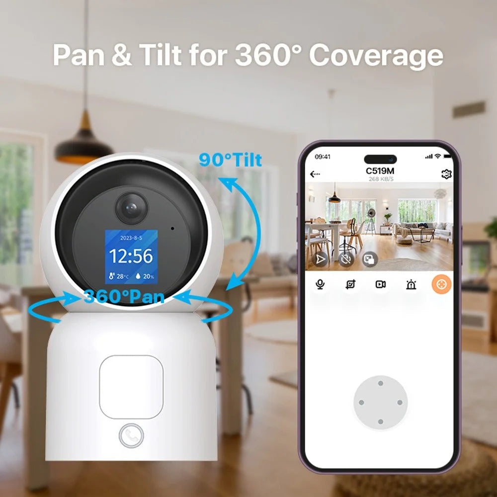 ZOSI C519M 4MP HD Video Intercom Camera AI Motion Detection Anti-Theft Indoor WiFi Camera, No TF Card - 5