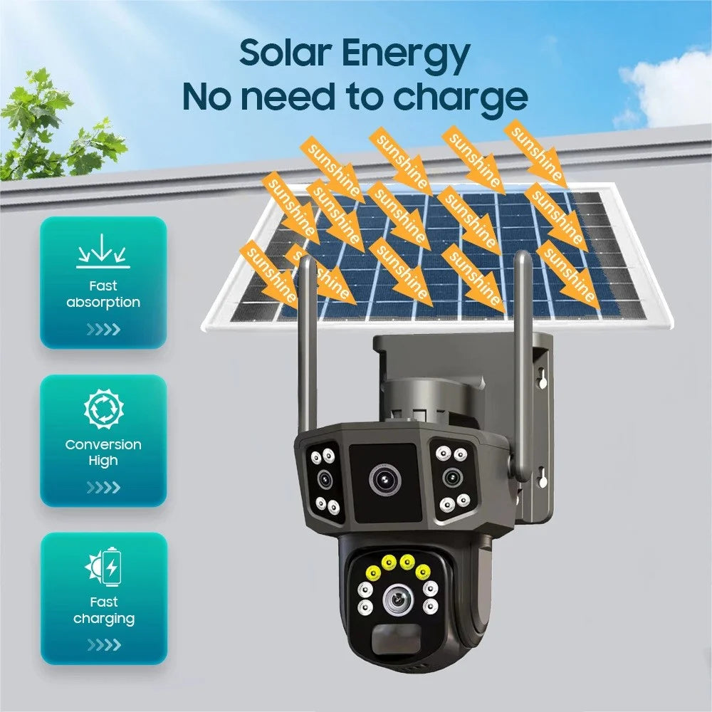 Q38 WiFi Version Outdoor HD Night Vision Security Camera Two-Way Audio Multi-Screen Solar Camera - 7