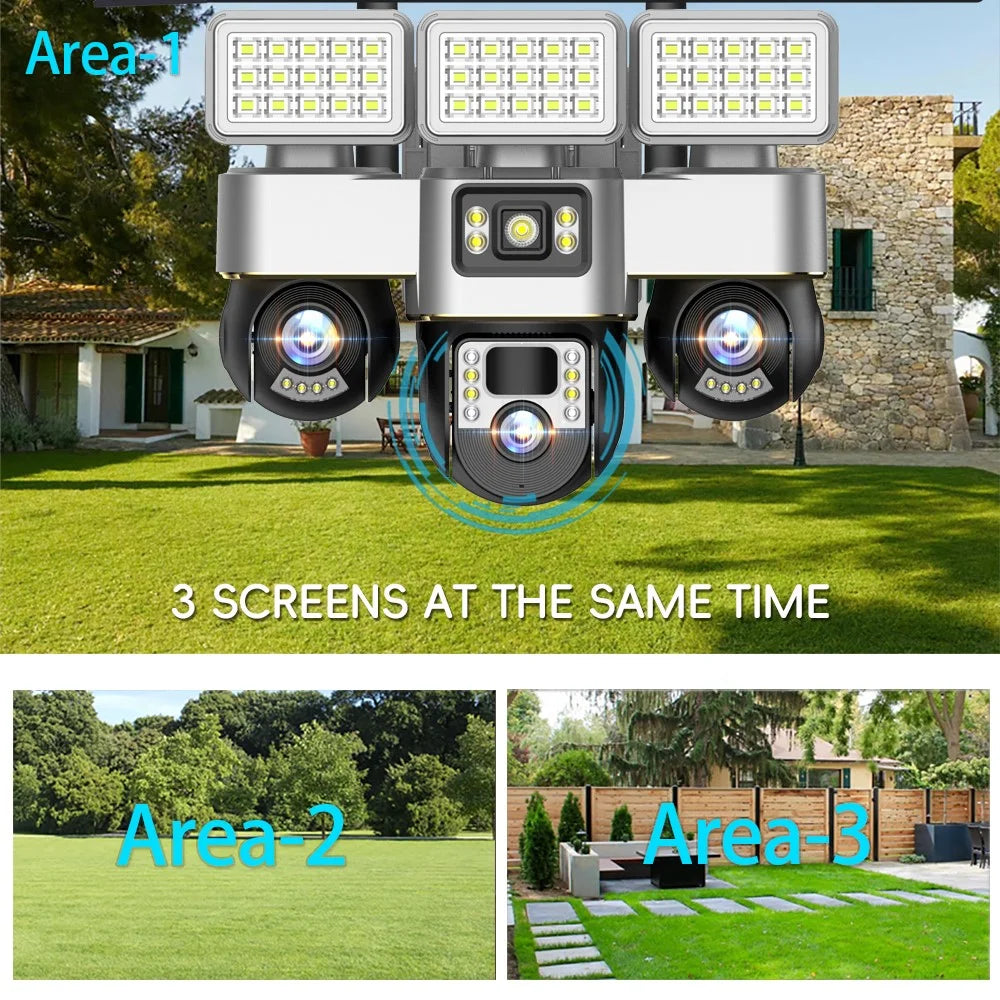 VTS30A V380 Outdoor Security Camera Solar Powered Night Vision 3 LED Lights Surveillance System - WiFi Version / US Plug - 3